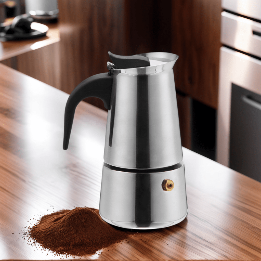 TEMU 100ml Coffee Makers Stainless Steel Coffee Maker Mocha Pot, Filtering Coffee Pots Stove Top With Insulated Handle Gift For Home Office