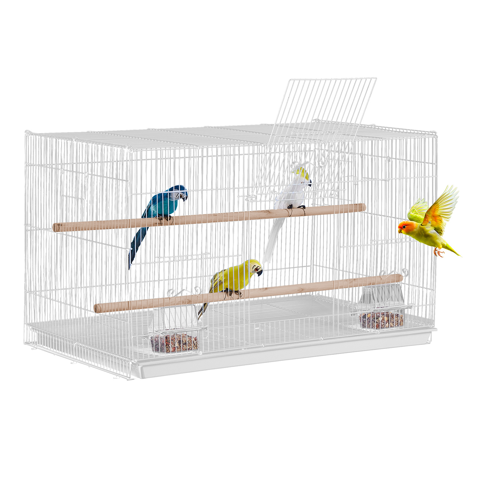 Vevor Bird Flight Cage 18 In Small Metal Parakeet Cage For Cockatiels White