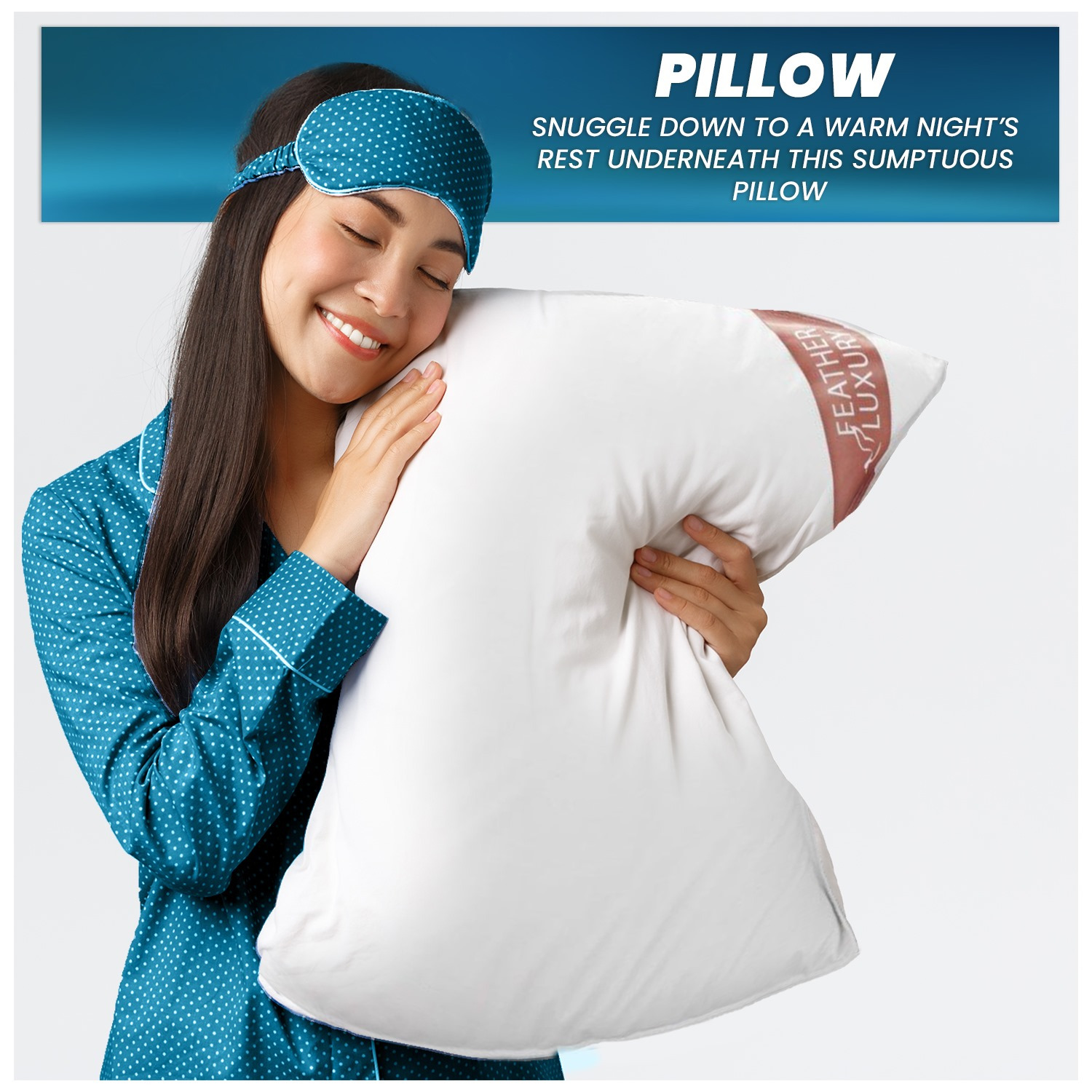 GC GAVENO CAVAILIA Luxury Duck Feather Pillow Pair | 85% Feather 15% Down | Extra Soft & Breathable | Machine Washable | Pack of 2 | White