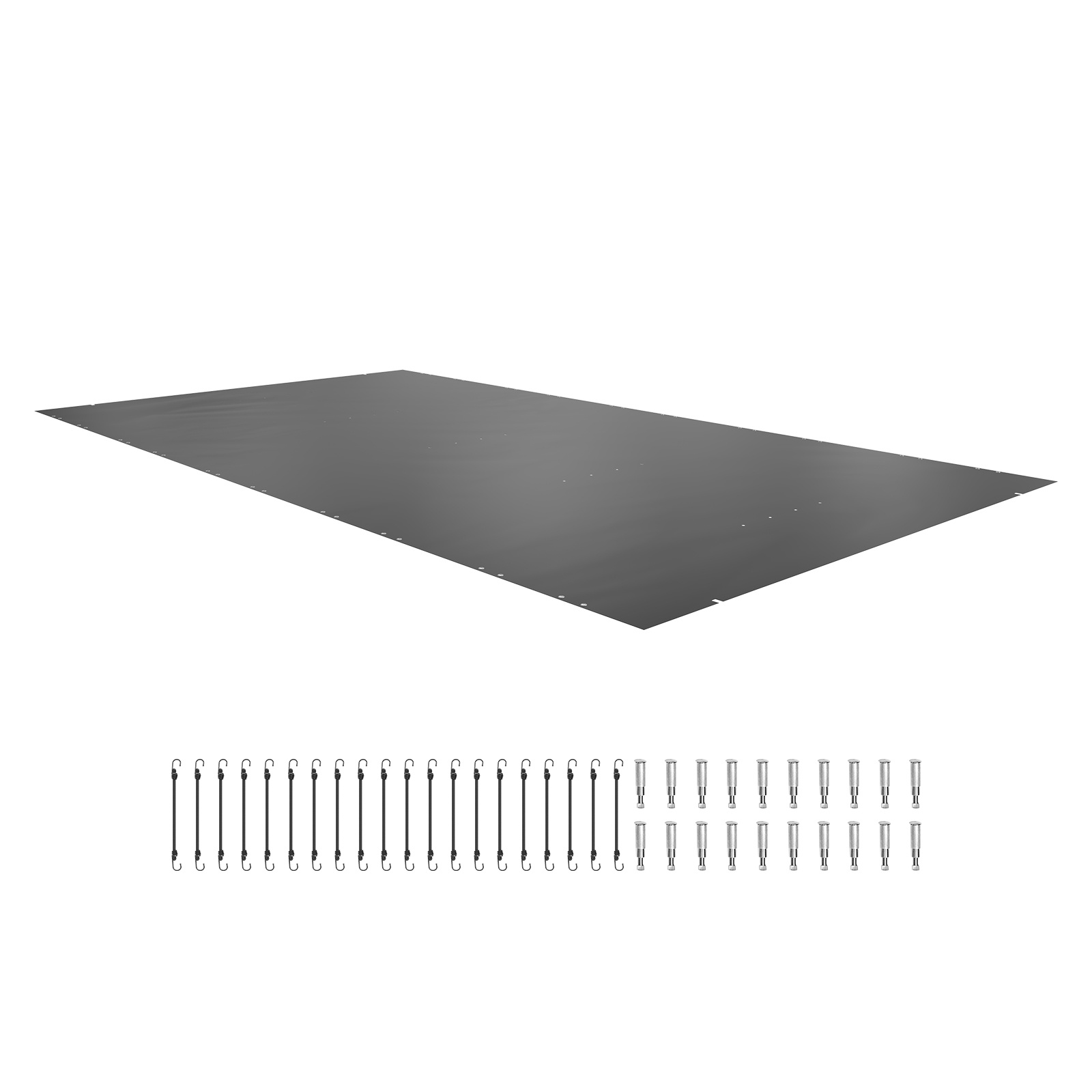 Image of Vevor Pool Safety Cover, 3.5 X 6 M / 11.5x19.6 Ft In-ground Pool Cover, Charcoal Pvc Pool Covers, Rectangular Safety Pool Cover In-ground Cover Pool Cover For Swimming Pool Winter Protection Cover