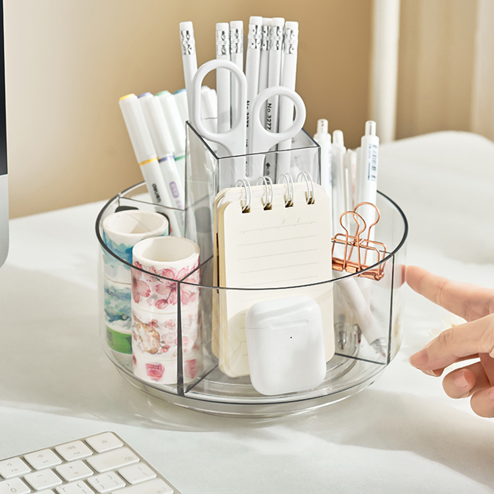 Luxury Rotating Transparent Makeup Organizer Tray for Cosmetics