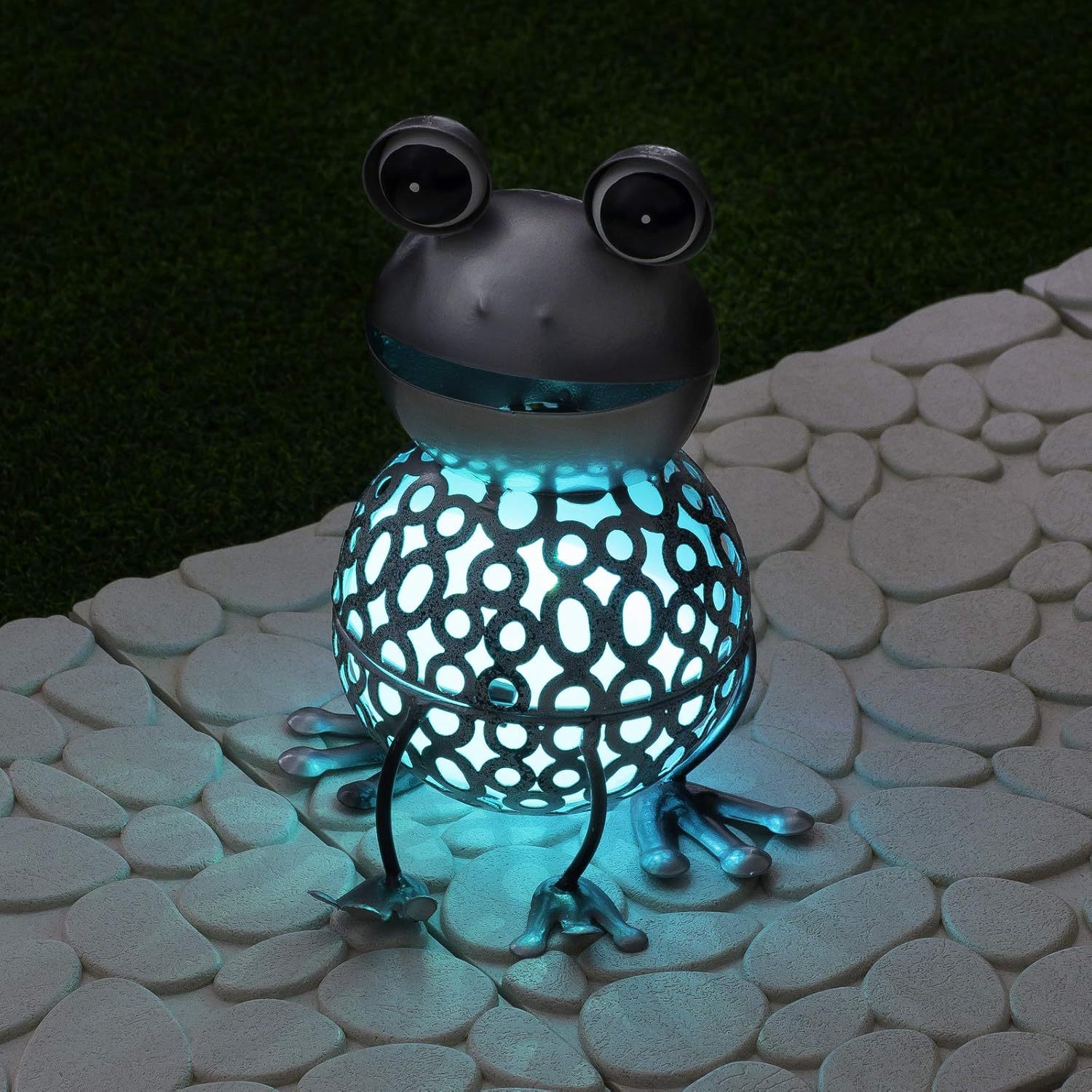 TEMU Globrite Colour Changing Led Garden Metal Scroll Solar Light - Ornament Decoration Patio Light