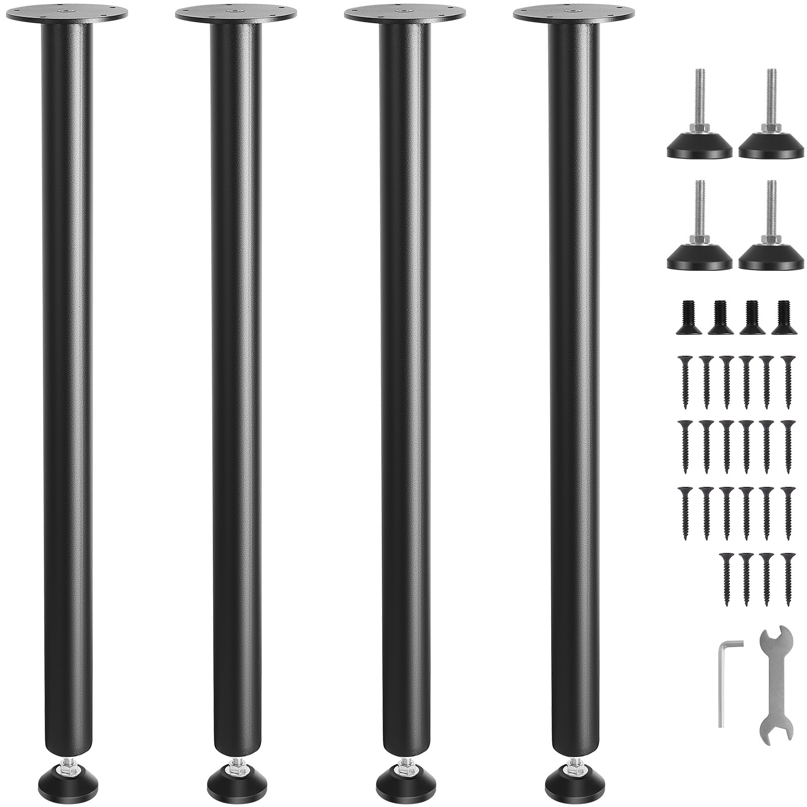 Vevor 30" Adjustable Desk Legs Office Table Furniture Set Of 4 Black