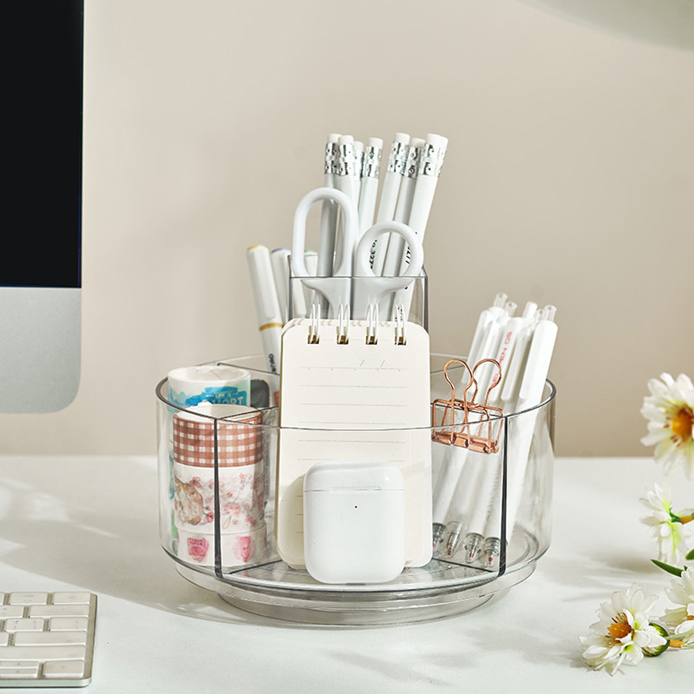 Luxury Rotating Transparent Makeup Organizer Tray for Cosmetics
