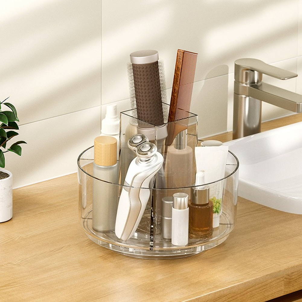 Luxury Rotating Transparent Makeup Organizer Tray for Cosmetics