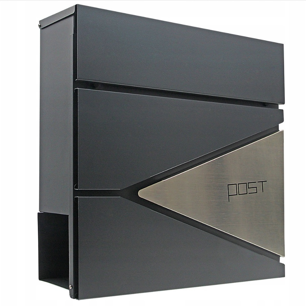 TEMU Mailbox With Newspaper Holder Antracyt Ral7016 Steel 3.5 Kg