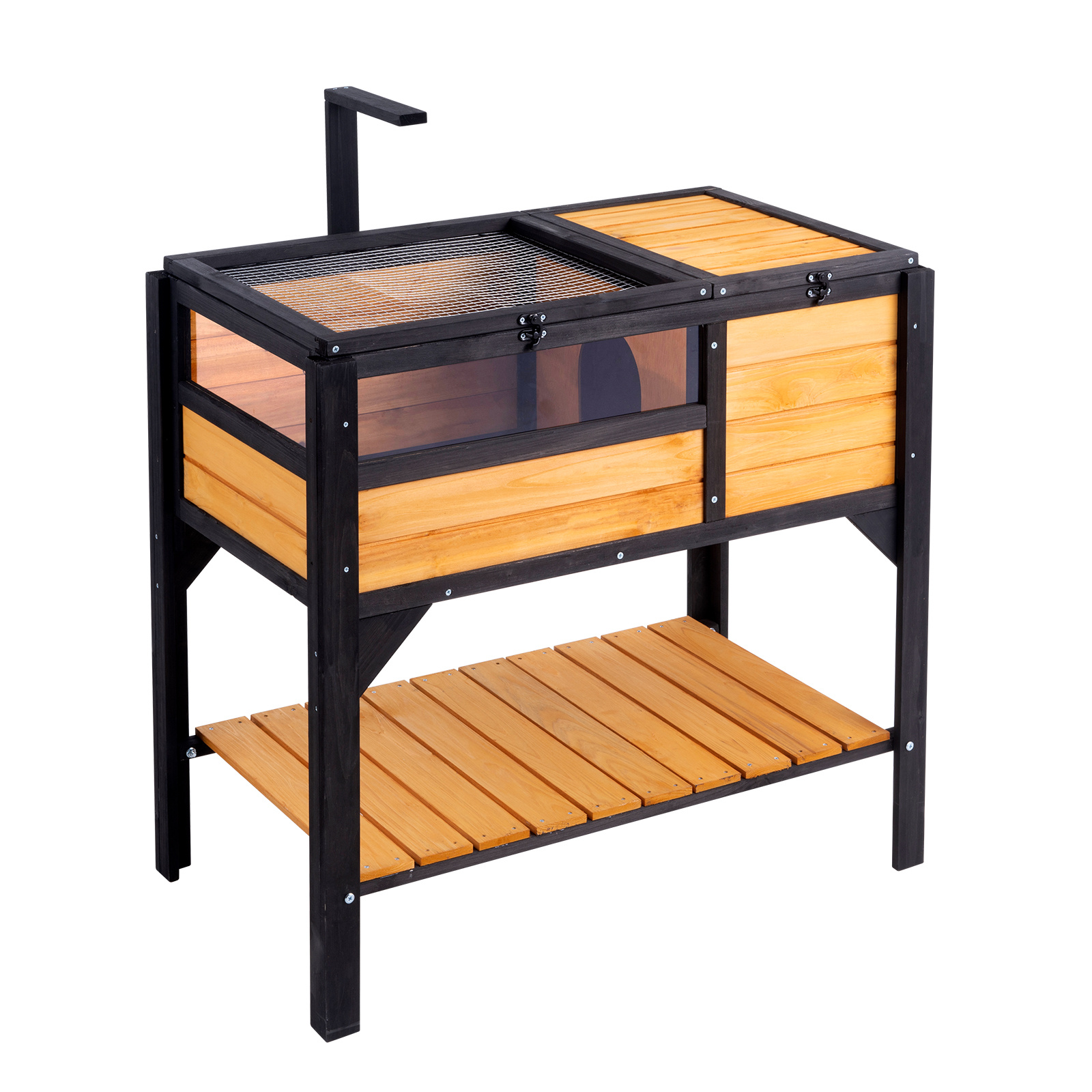 Vevor Wooden Tortoise House Tortoise Habitat Indoor & Outdoor For Lizards