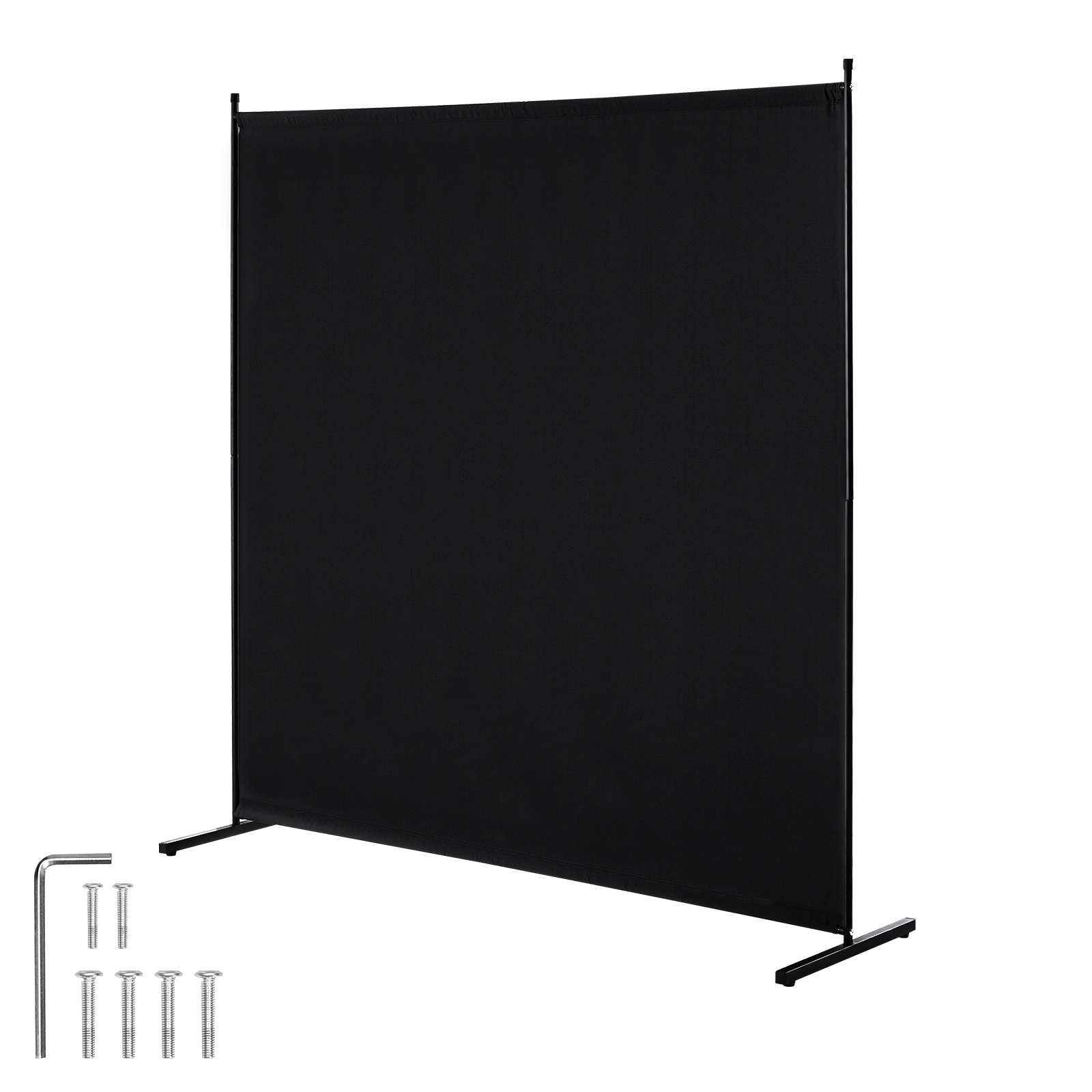 TEMU Vevor 6ft Room Divider Single Panel Fabric Room Screen For Office Bedroom Black