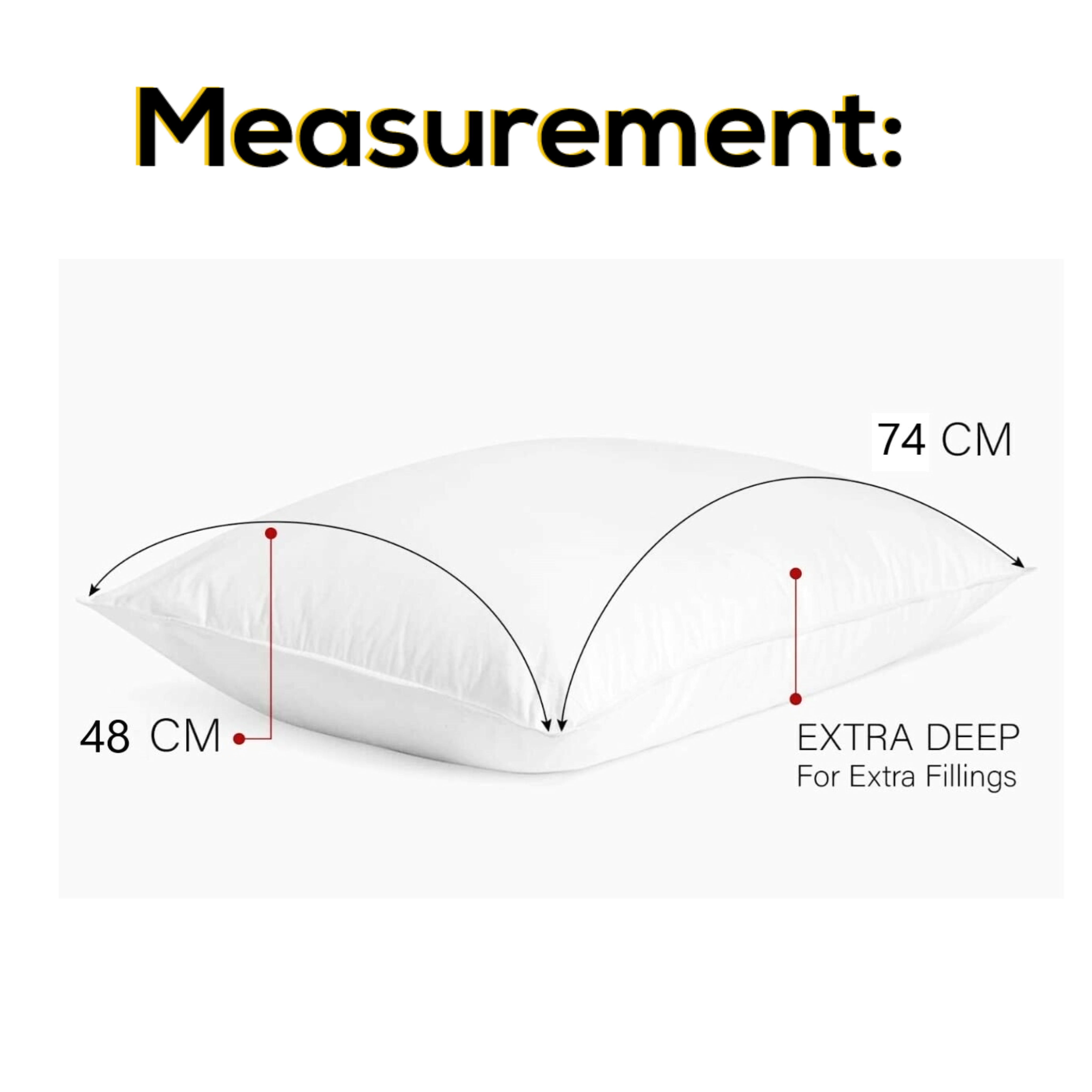 ARLinens Pillows Pack of 4 Hotel Quality Bounce Back Hollowfiber Filled Bedding Plump Pillows Size 75x50cm