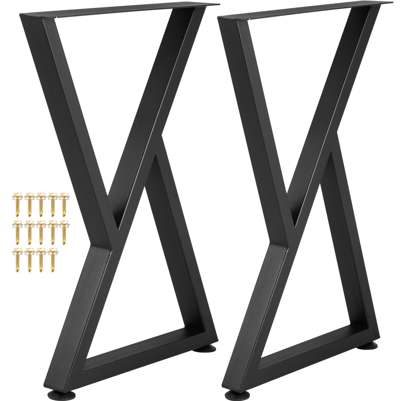 E-shop VEVOR Metalltischbeine, 28x18 Zoll Schreibtischbeine, Set aus 2, robuste Bankbeine, Z-förmige Metallmöbelbeine, geschmiedetes Eisen, Tischbeine