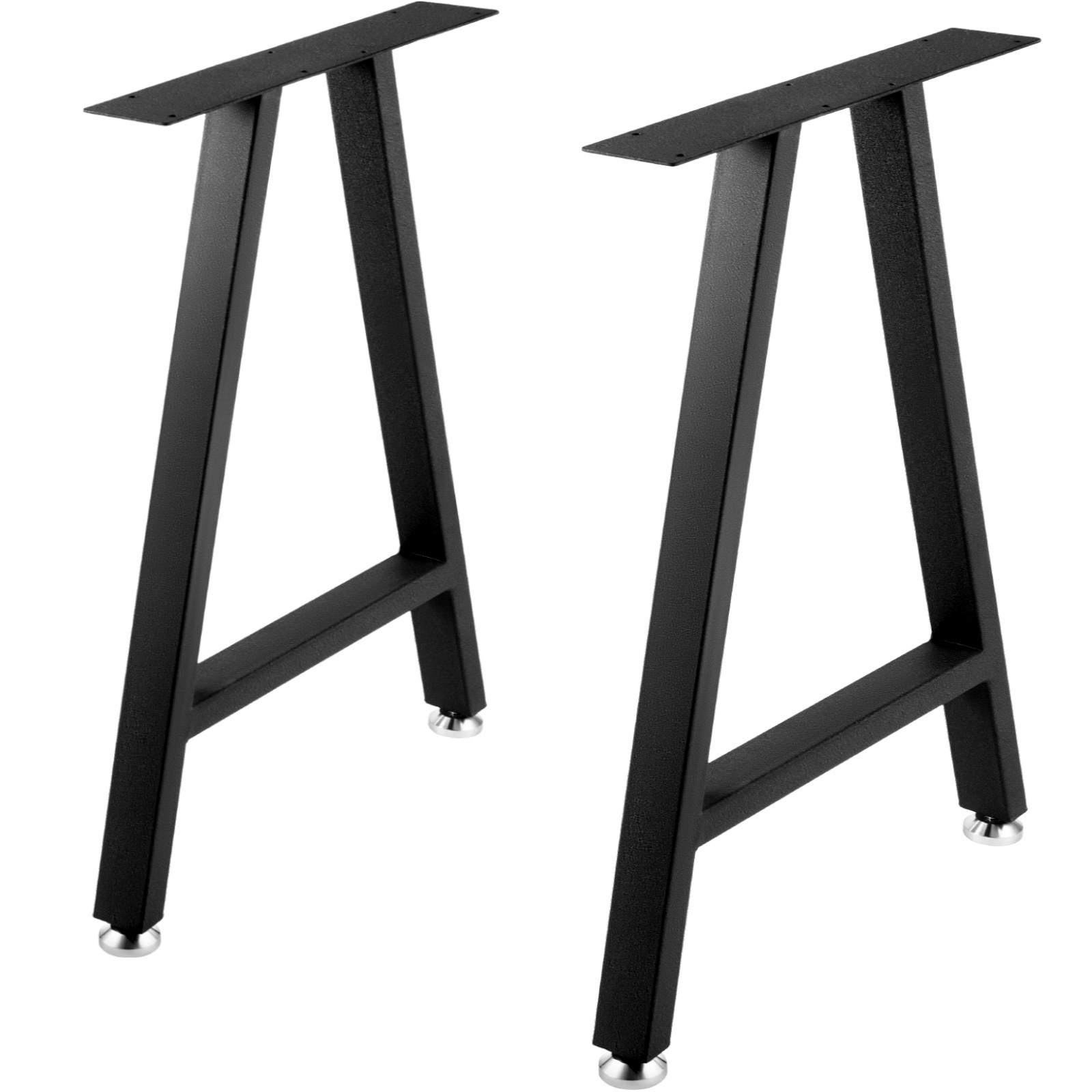 Image of Vevor Metal Table Legs 28 X 17.7 Inch A-shaped Desk Legs Set Of 2 Heavy Duty Bench Legs W/polyurethane Coating, Furniture Legs W/ Floor Protectors, Wrought Table Legs For Home Diy Black