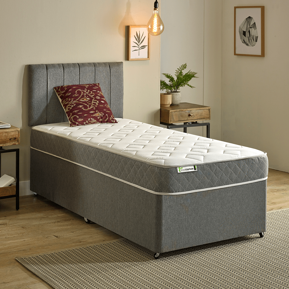 TEMU Starlight Beds Jump N Tac Hybrid Memory Foam With Open Coil Spring Mattress, Grey