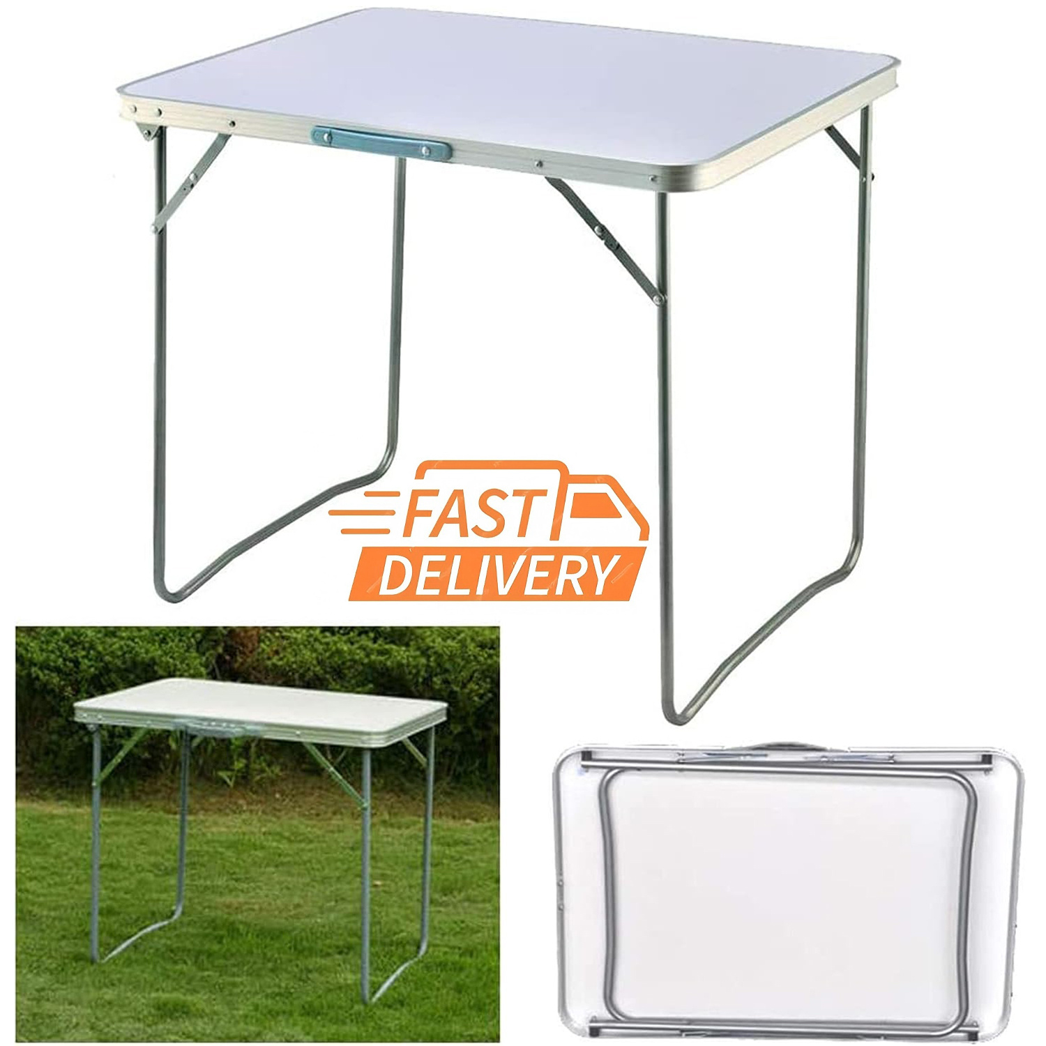 TEMU Camping Table Foldable Picnic Table 2.6ft (80cm) Portable Folding Camping Picnic Table Party Kitchen Outdoor Garden Bbq Aluminum For Outdoor