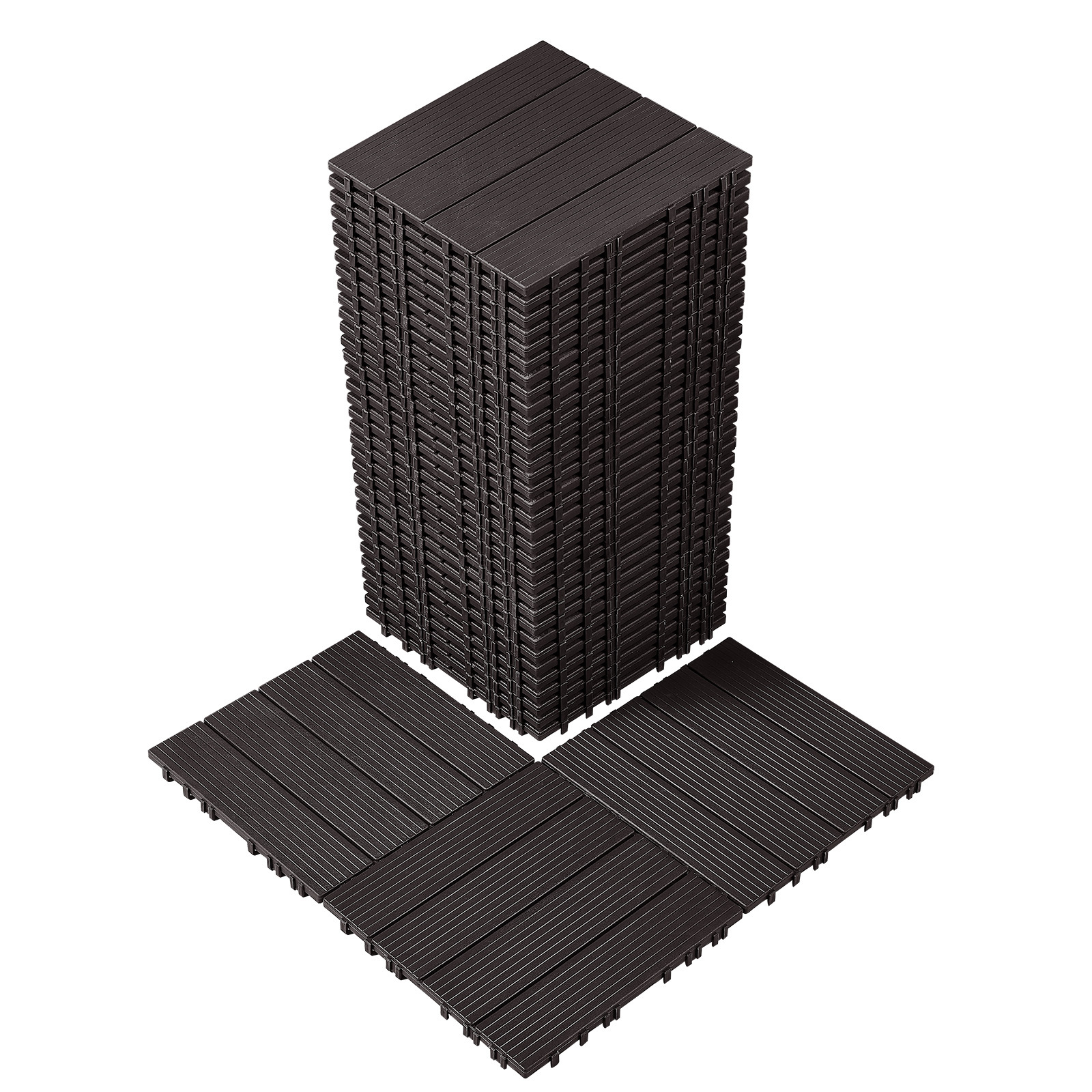 TEMU VEVOR Piastrelle per Deck Interbloccanti 36 Pezzi 12"x12" Impermeabili per Veranda Marrone Scuro