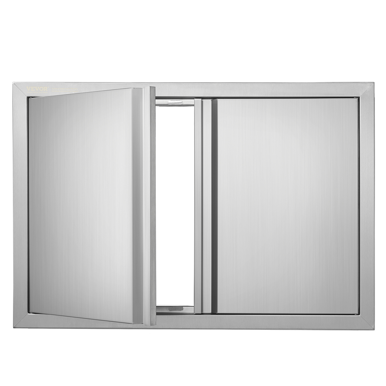 Vevor Bbq Access Door, 710x482 Mm Double Outdoor Kitchen Door, Stainless Steel Flush , Wall Vertical Door With Recessed Handles, For Bbq Island, , Outside Cabinet