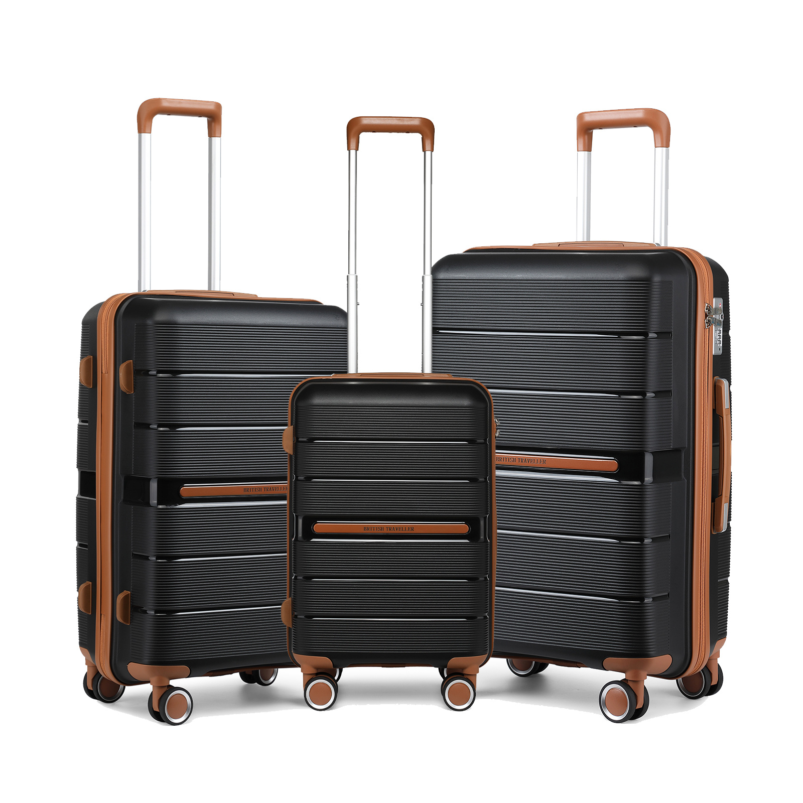 Image of 1pc/3pcs Of 20/24/28inch Suitcase Set Lightweight Polypropylene Hard Shell Luggage Hold Check In Suitcase With 4 Wheels And Built-in