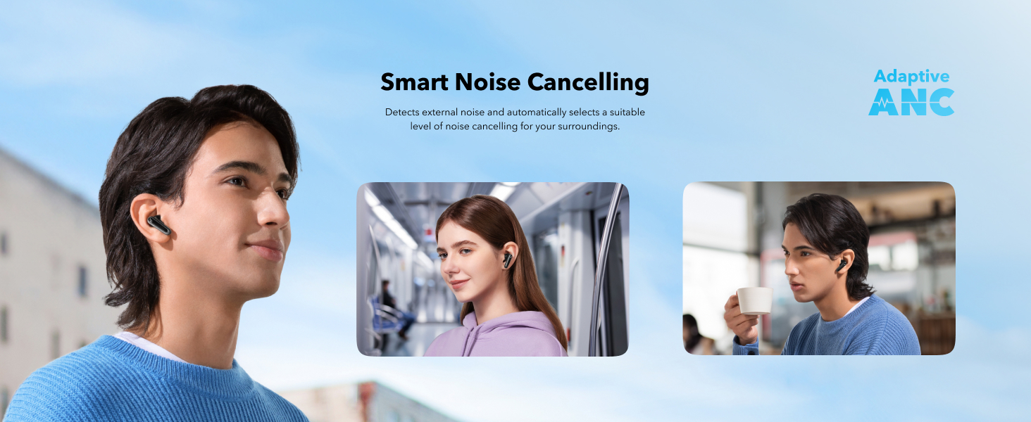 soundcore P40i by Anker Wireless Earbuds with Noise Cancelling, Adaptive Noise Cancelling, BassUp, 60h Playtime, 2-in-1 Case and Smartphone Stand, IPX5, Bluetooth 5.3 (Refurbished)