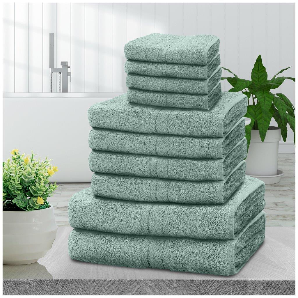 10pcs Towel Bale Set | Luxurious 100% Cotton Towels Family Pack | Quick-Drying, Highly Absorbent & Ultra-Soft Fabric | Includes 4 Face Towels, 4 Hand Towels, 2 Bath Towels | Available in 16 Elegant Colours | Ideal for Home, Gym, Spa, or Beach Use | Durable, Easy-Care, and Stylish for Everyday Comfort | UK