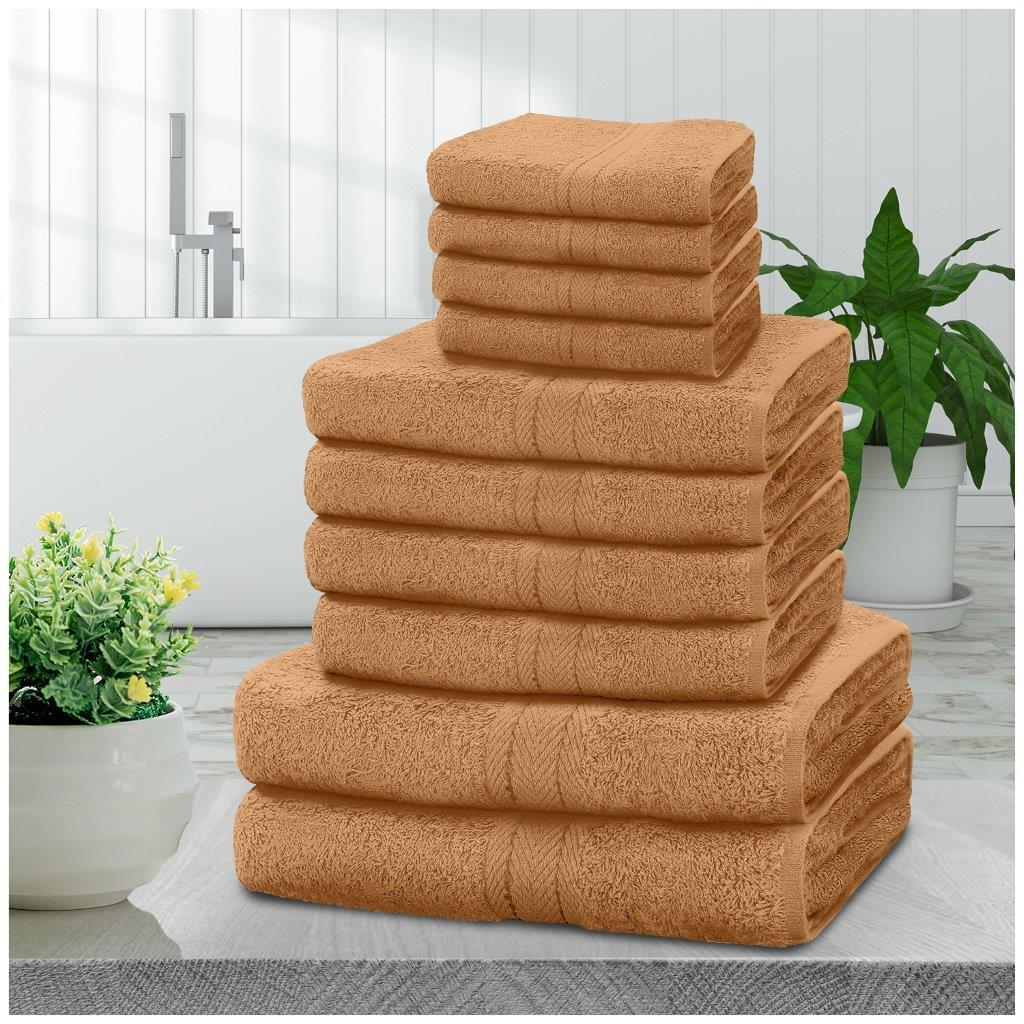 10pcs Towel Bale Set | Luxurious 100% Cotton Towels Family Pack | Quick-Drying, Highly Absorbent & Ultra-Soft Fabric | Includes 4 Face Towels, 4 Hand Towels, 2 Bath Towels | Available in 16 Elegant Colours | Ideal for Home, Gym, Spa, or Beach Use | Durable, Easy-Care, and Stylish for Everyday Comfort | UK