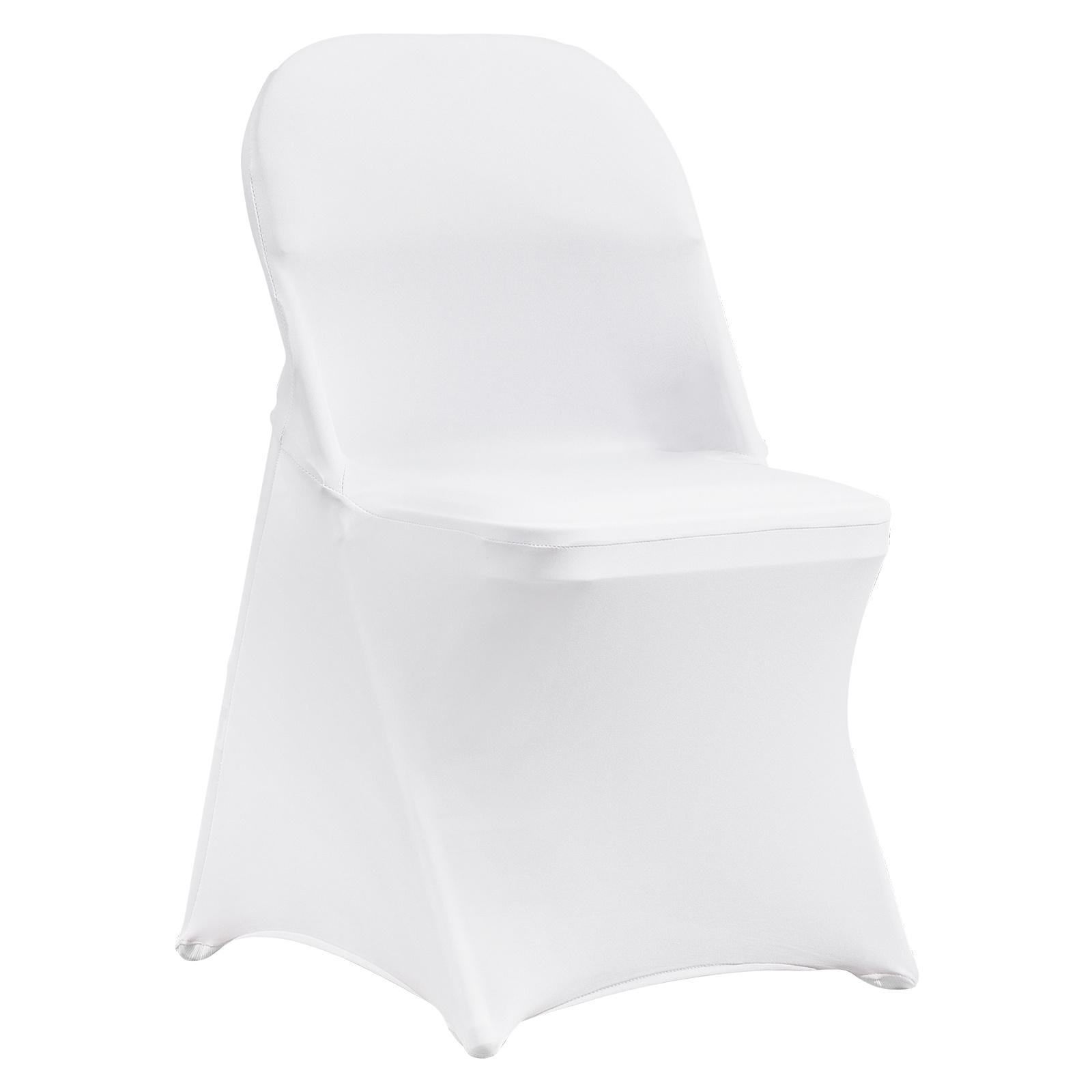 Image of Vevor 100pcs White Stretch Spandex Folding Chair Covers, Universal Fitted Chair Cover, Removable Washable Protective Slipcovers, For Wedding, Holiday, Banquet, Party, Celebration, Dining