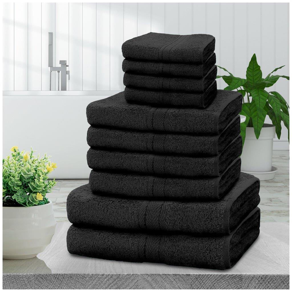 10pcs Towel Bale Set | Luxurious 100% Cotton Towels Family Pack | Quick-Drying, Highly Absorbent & Ultra-Soft Fabric | Includes 4 Face Towels, 4 Hand Towels, 2 Bath Towels | Available in 16 Elegant Colours | Ideal for Home, Gym, Spa, or Beach Use | Durable, Easy-Care, and Stylish for Everyday Comfort | UK