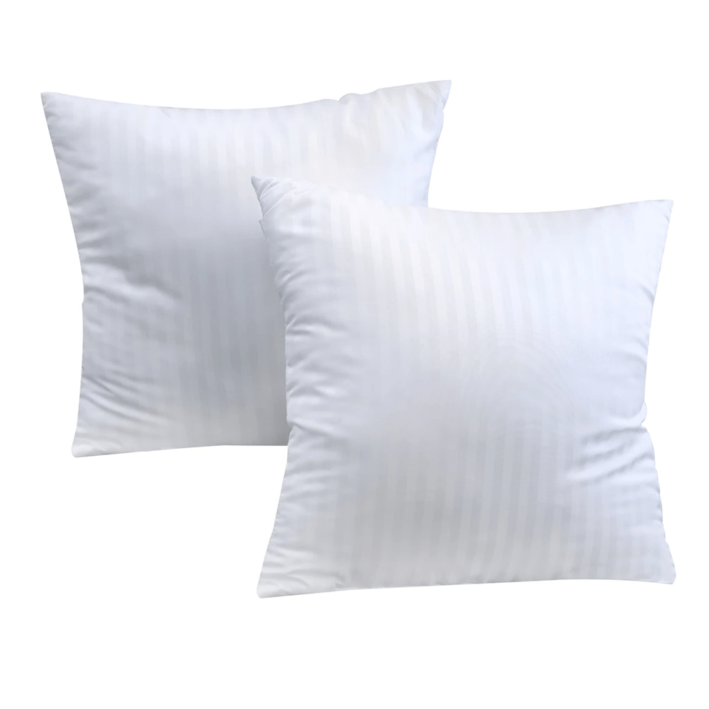 TEMU Set Of 2 Soft Fluffy Square/rectangle Pillow Inserts With Zipper Closure, White Satin Stripes Pattern, Washable Polyester Filled Decorative Bed
