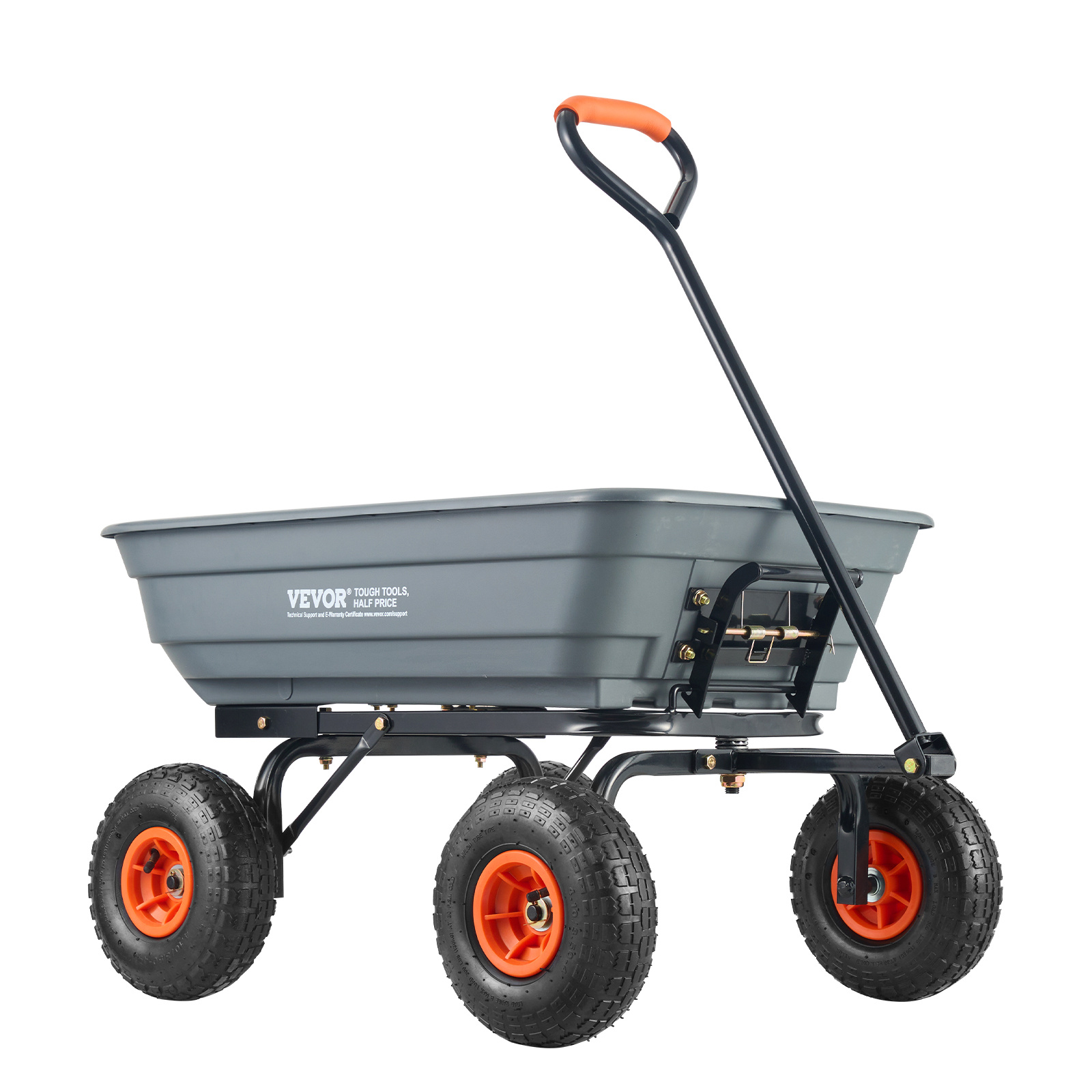 Vevor Poly Garden Dump Cart Heavy-duty Yard Carts And Wagons 4 Cu.ft 600 Lbs