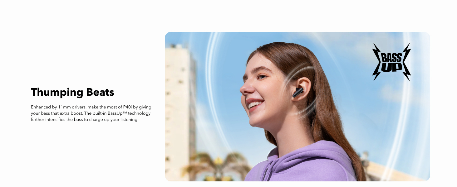 soundcore P40i by Anker Wireless Earbuds with Noise Cancelling, Adaptive Noise Cancelling, BassUp, 60h Playtime, 2-in-1 Case and Smartphone Stand, IPX5, Bluetooth 5.3 (Refurbished)