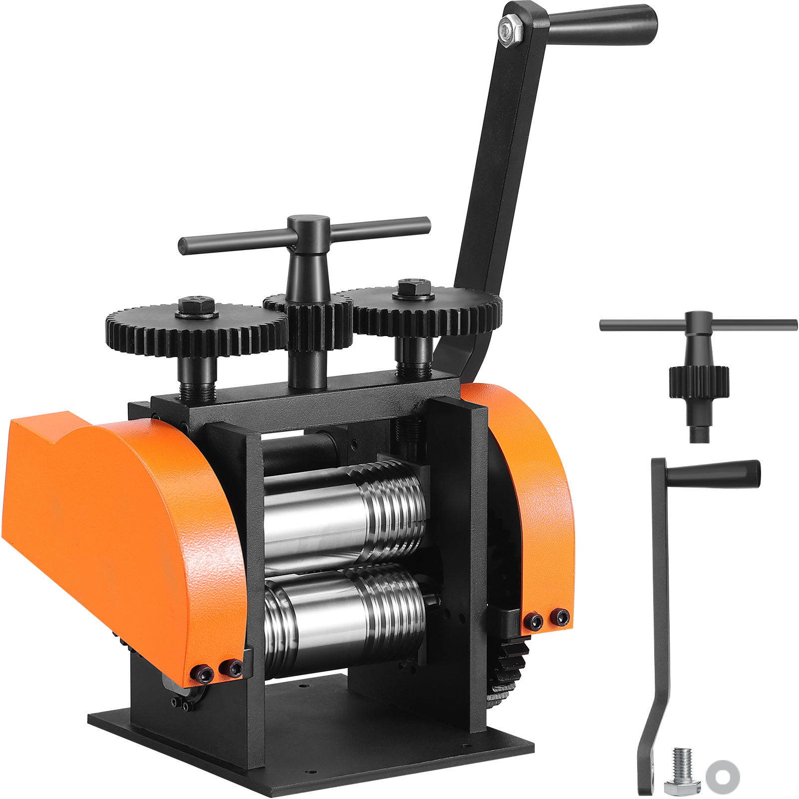 Vevor Rolling Mill, 1.77"/45 Mm Jewelry Rolling Mill Machine, 1: 2.4 Gear Ratio, 3-in-1 Rolling Mill, 0-6 Mm Press Thickness For Jewelry Making Sheet Square Wire