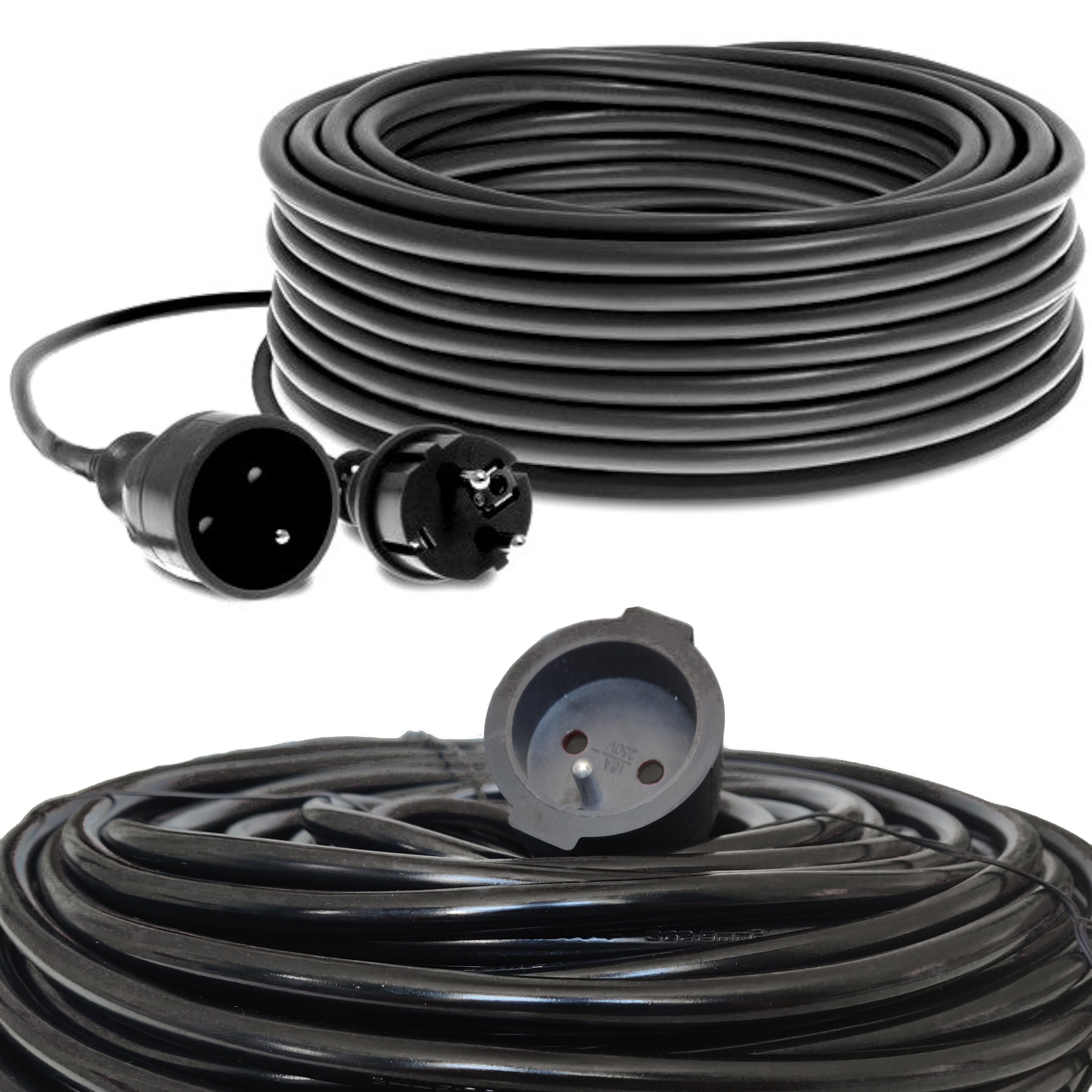 TEMU Garden Extension Cord 50m 3x2.5mm² | Thick Cable With Grounding | Electric Extension Cord For Home And Construction Use | Garden, Workshop,