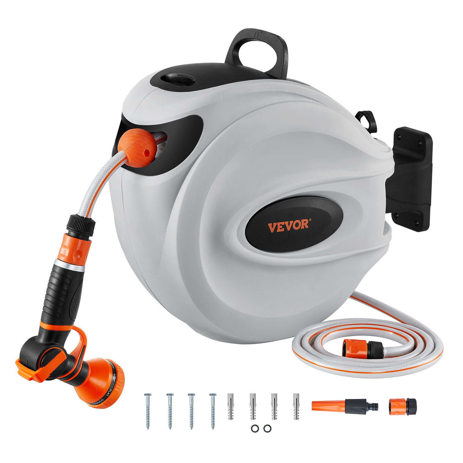 E-shop VEVOR Ausziehbarer Wasserschlauchrollen 65,6'x1/2" 180° Drehbarer Wandmontierter