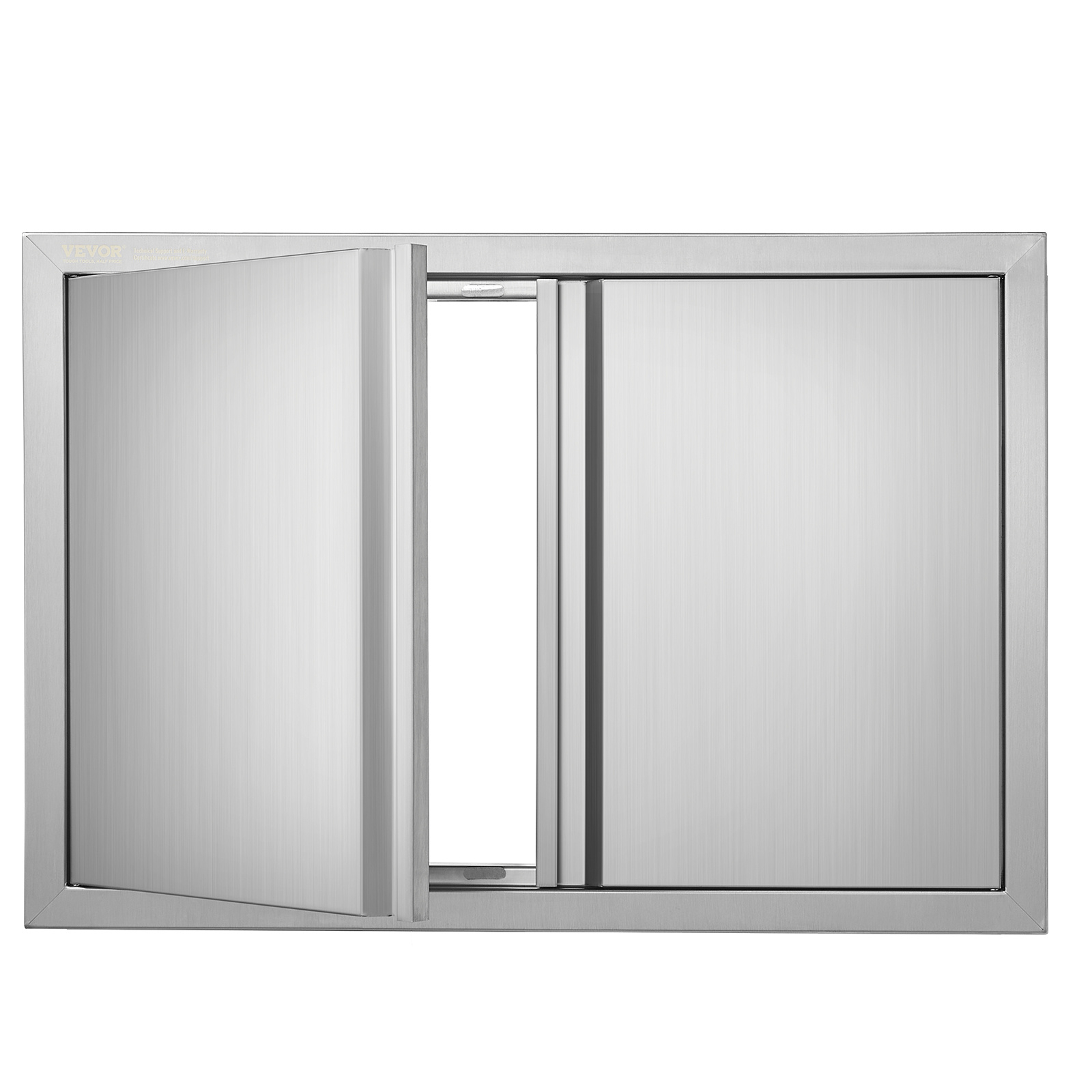 Vevor Bbq Access Door, 30w X 21h Inch Double Outdoor Kitchen Door, Stainless Steel Flush , Wall Vertical Door With Recessed Handles, For Bbq Island, , Outside Cabinet
