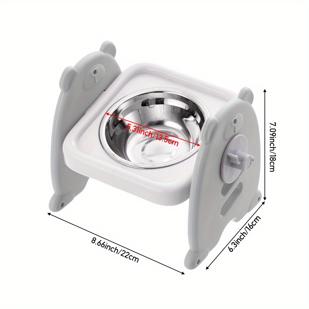 TEMU Raised Dog Bowl With Stand, 3 Adjustable Dog Feeding Station With 1 Stainless Steel Bowl, 3 Colours