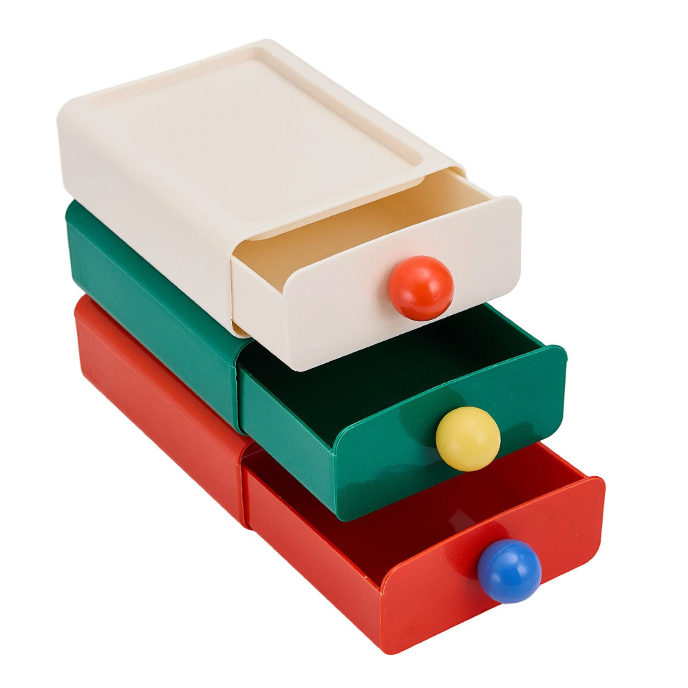 3pcs Dopamine-Inspired Desktop Storage Box Set, Stackable Organizer