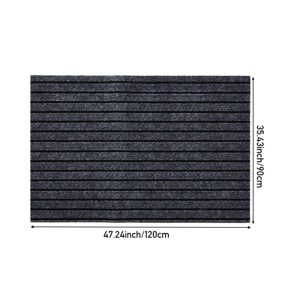 TEMU 1pc Dark Grey Non-slip Doormat, Striped Area Mat, Kitchen Mat, Office Mat, Living Room Mat, Light Grey Striped Mat, Easy To Clean - Suitable For