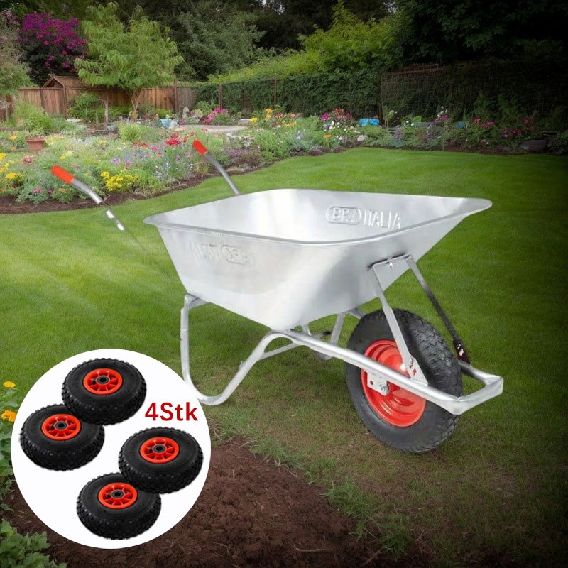 TEMU Wheelbarrow Tires 4 Pcs Rubber 3.00-4 (245x82) For Garden Cart