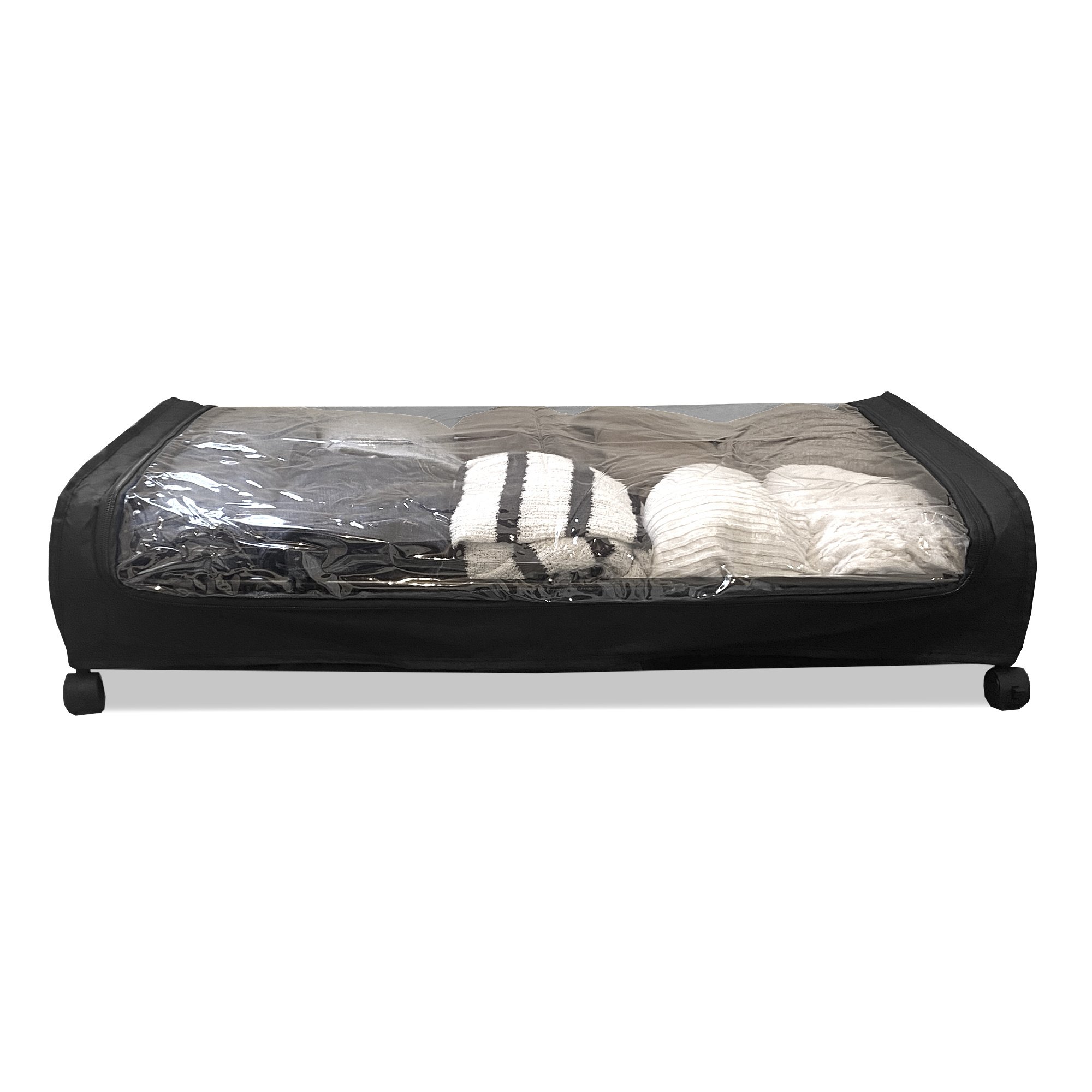TEMU Organizador de Ropa Cama Round con Ruedas y Transparente Home – Almacenamiento Plegable para Ropa, Zapatos y Más – Diseño Compacto para Espacios