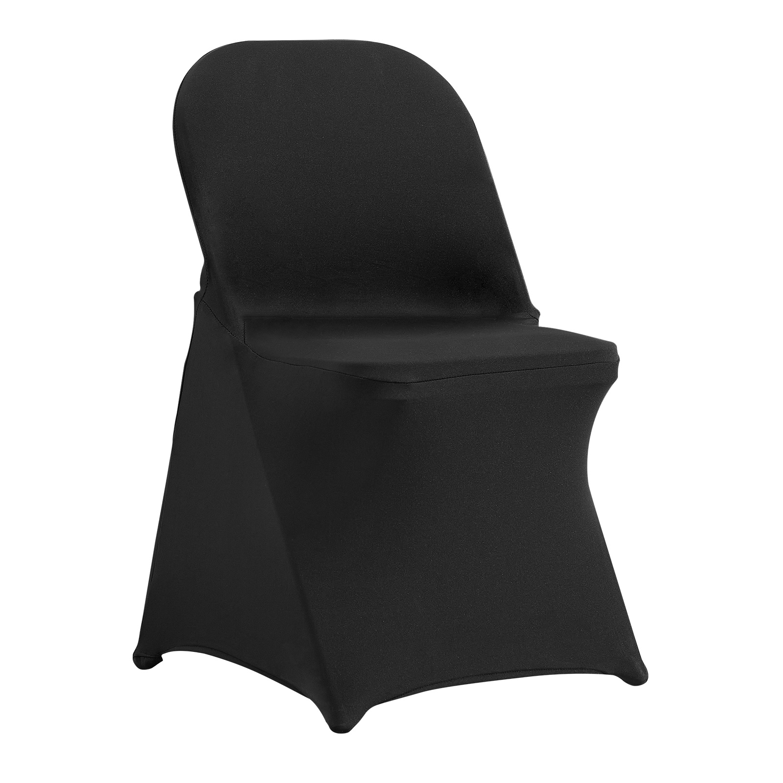 TEMU VEVOR 50PCS Housses de Chaise Pliante Noires en Spandex Extensible, Housse de Chaise Universelle Ajustée, Housses de Protection Amovibles et