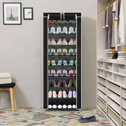 10 tier easy assembly shoe rack dustproof large capacity floor standing organizer for bedroom living room dorm entrance contemporary home storage solution