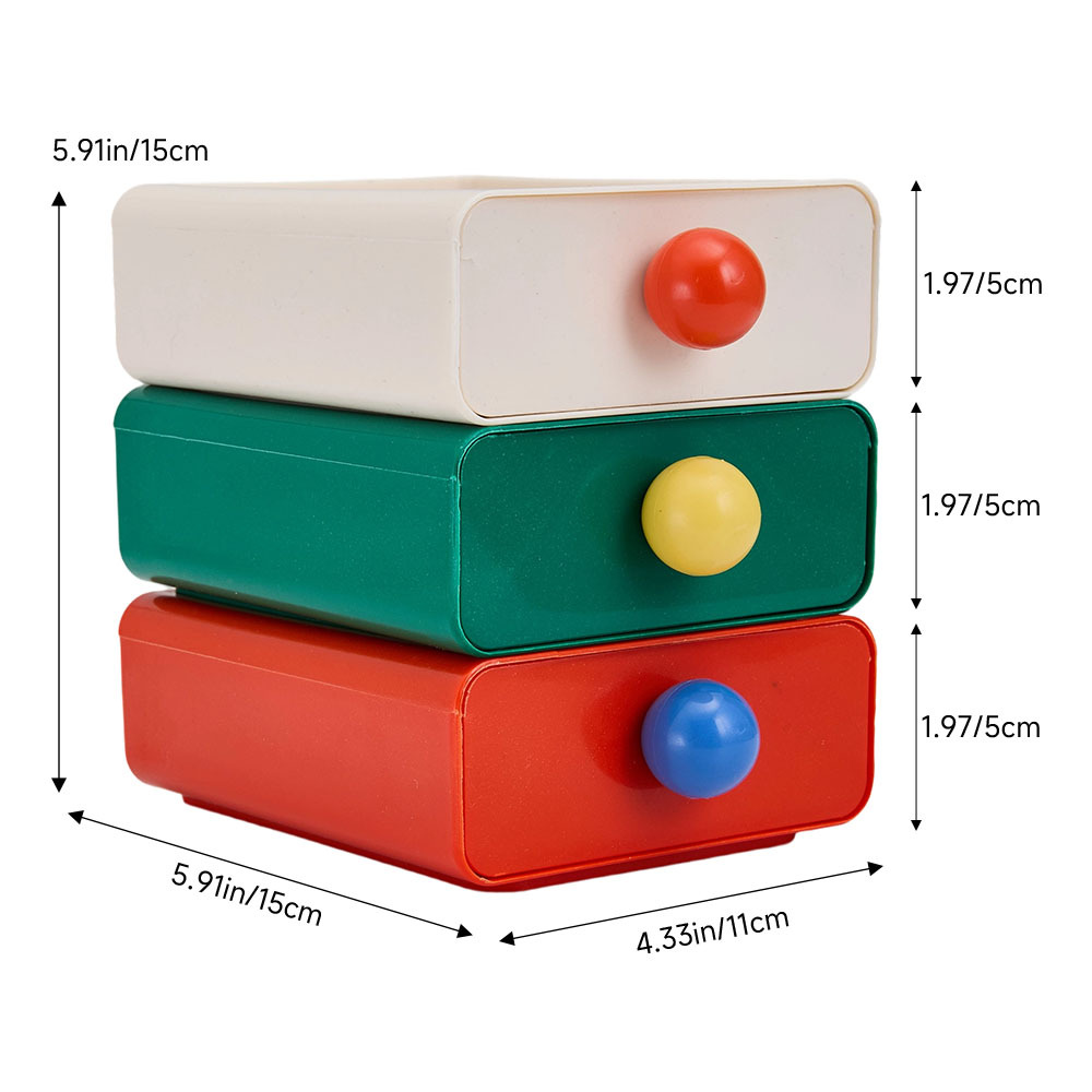 3pcs Dopamine-Inspired Desktop Storage Box Set, Stackable Organizer
