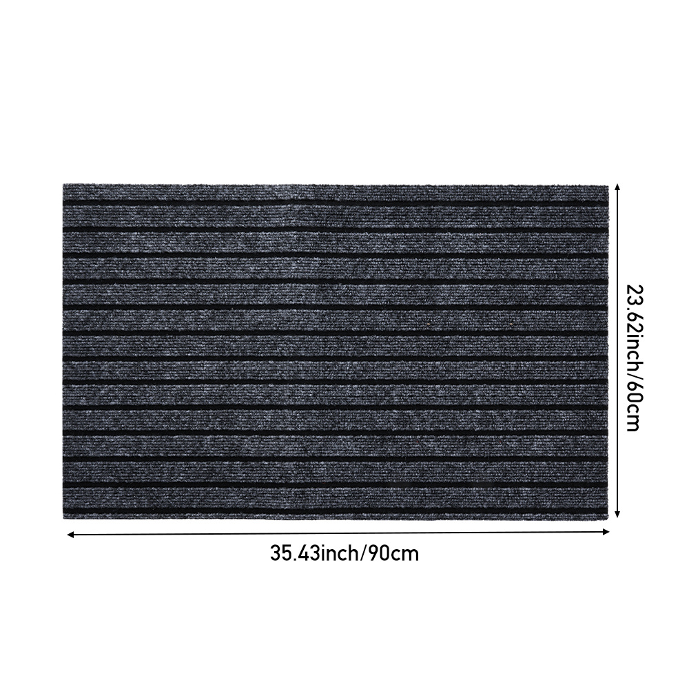TEMU 1pc Dark Grey Non-slip Doormat, Striped Area Mat, Kitchen Mat, Office Mat, Living Room Mat, Light Grey Striped Mat, Easy To Clean - Suitable For