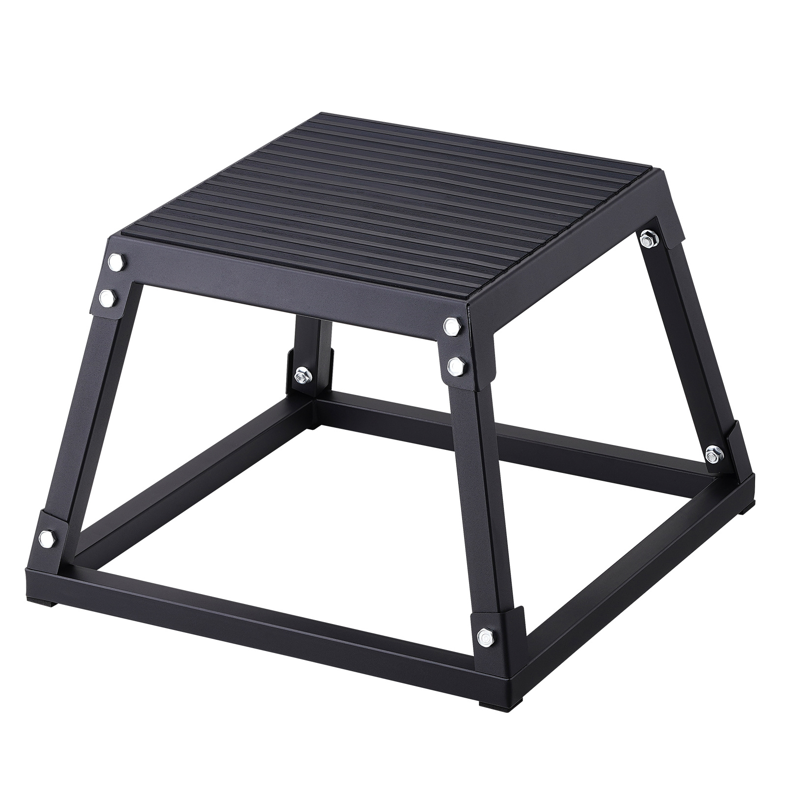 Vevor Plyometric Jump Box, 12 Inch Plyo Box, Steel Plyometric Platform And Jumping Agility Box, Anti-slip Fitness Exercise Step Up Box For Home Gym Training, Conditioning Strength Training, Black