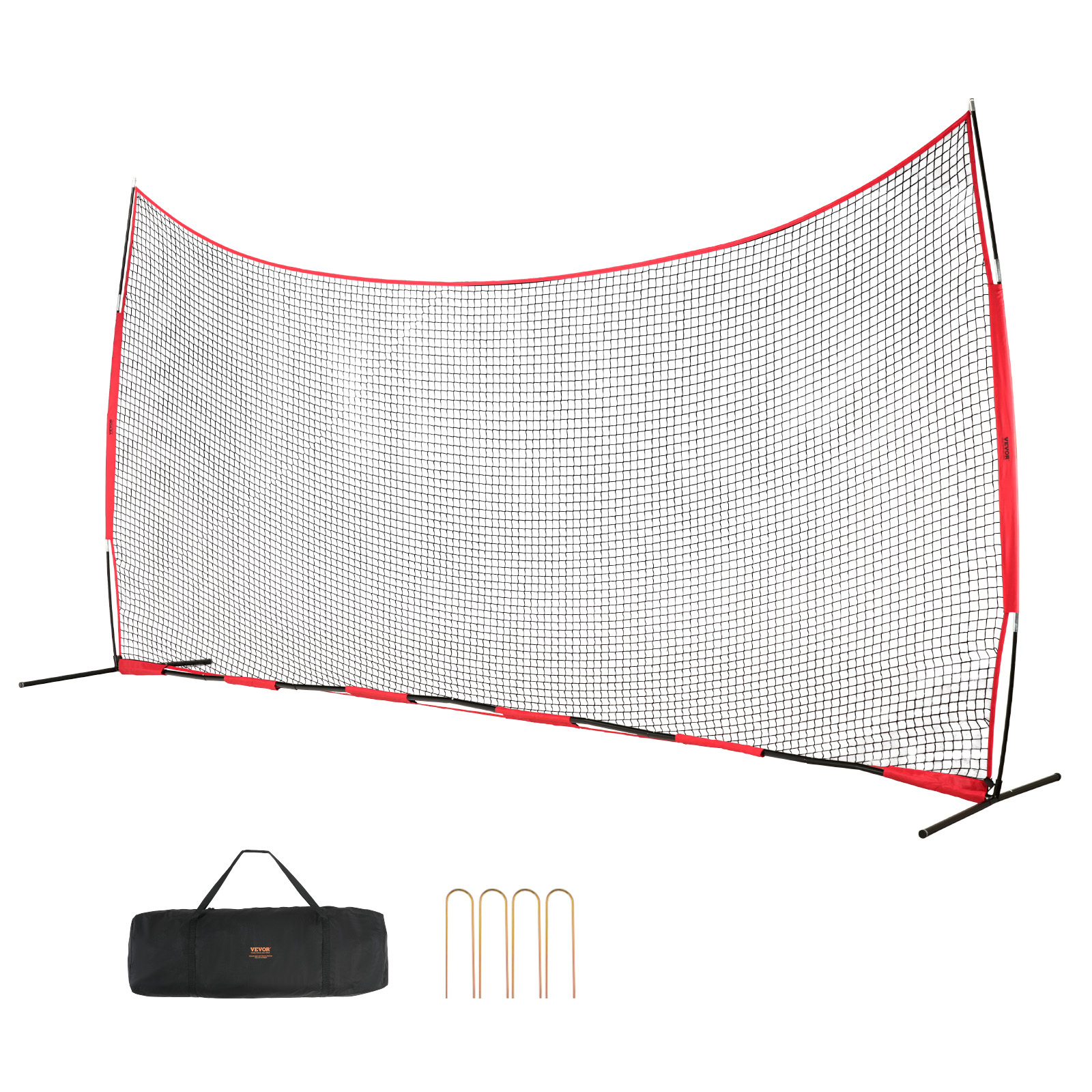TEMU Vevor Backstop Net, 20x10 Ft Barrier Netting, Portable Practice Equipment With Carry Bag, Protection Screen For Baseball Softball Soccer Hockey