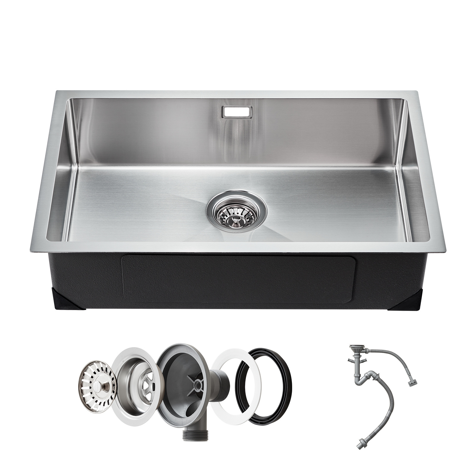 Vevor 70cm Kitchen Sink Undermount Single Bowl Basin Stainless