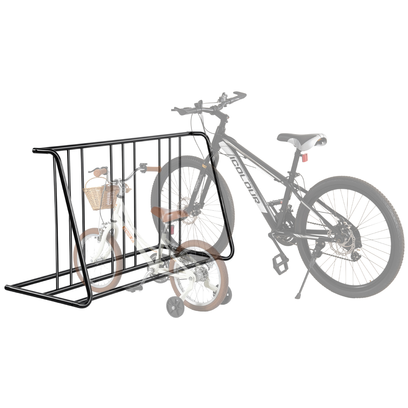 Floor Bike Rack For 3-inch Tire Width Grid Bike Rack Stand 6-bicycle Capacity