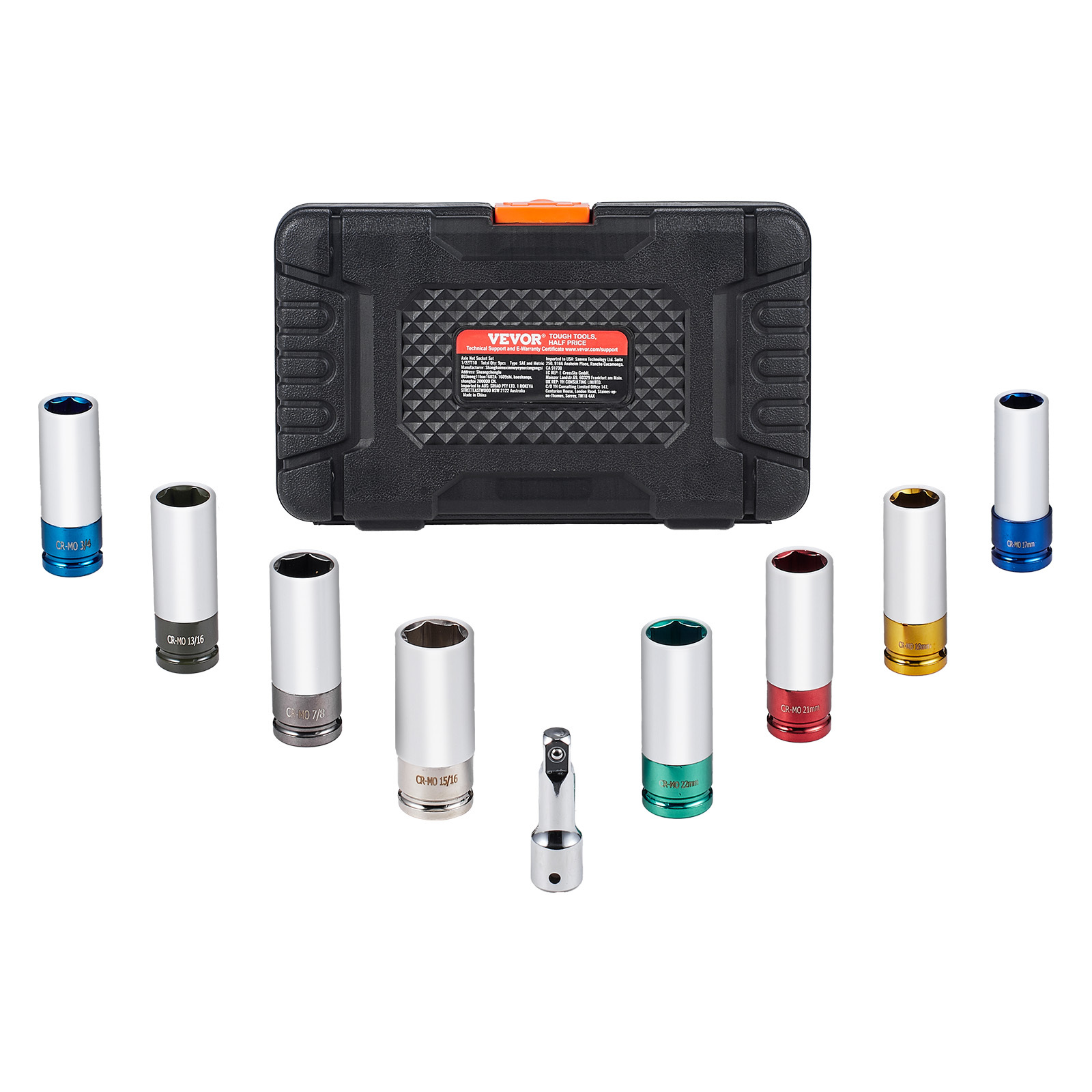 Vevor Impact Socket Set 1/2 In Drive Metric And Sae 6- Socket