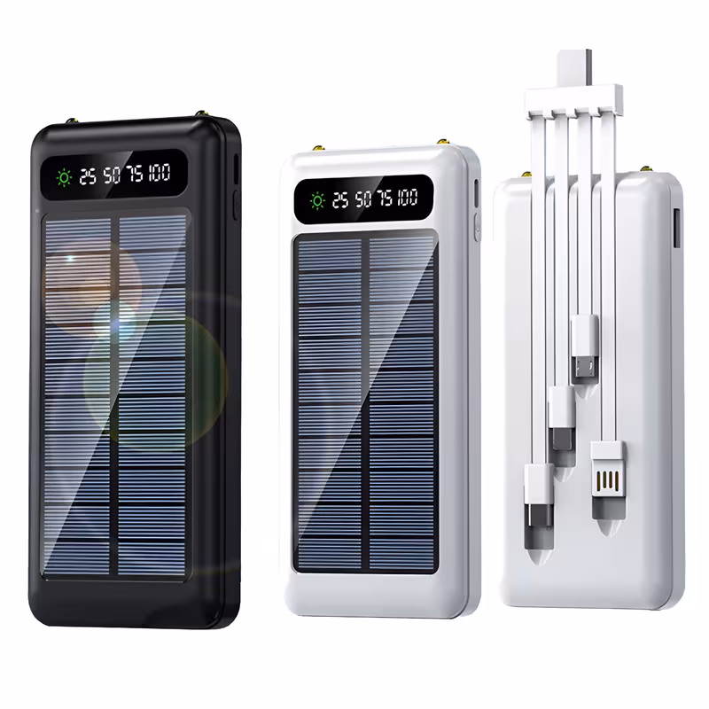 20000mah solar power bank with dual charging camping travel hiking fast charging white Product details 0