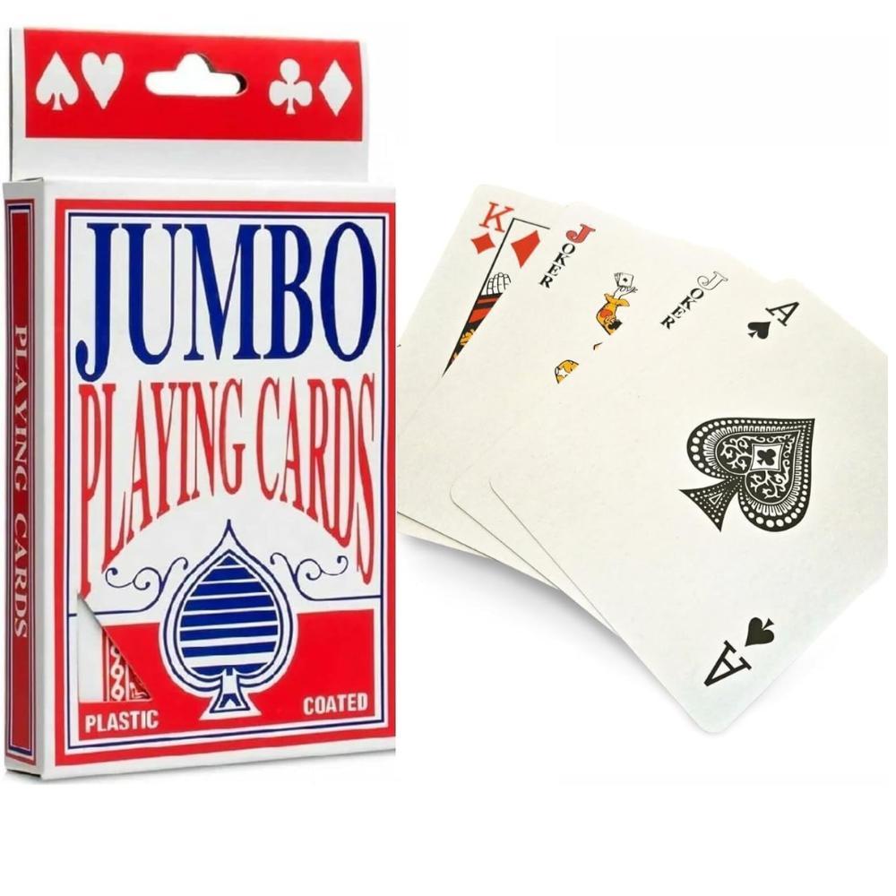 TEMU Jumbo Playing Cards Deck – -coated Cards For , Blackjack & Family Games