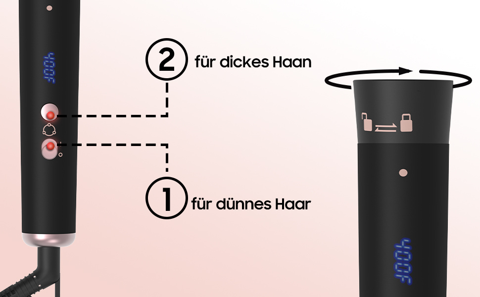 Professional 5-in-1 Curl & Wave Set for Home Use: Includes 3 Ceramic Barrels for Big Curls, Adjustable Temperature (180-210°C) & Convenient Wall Mount