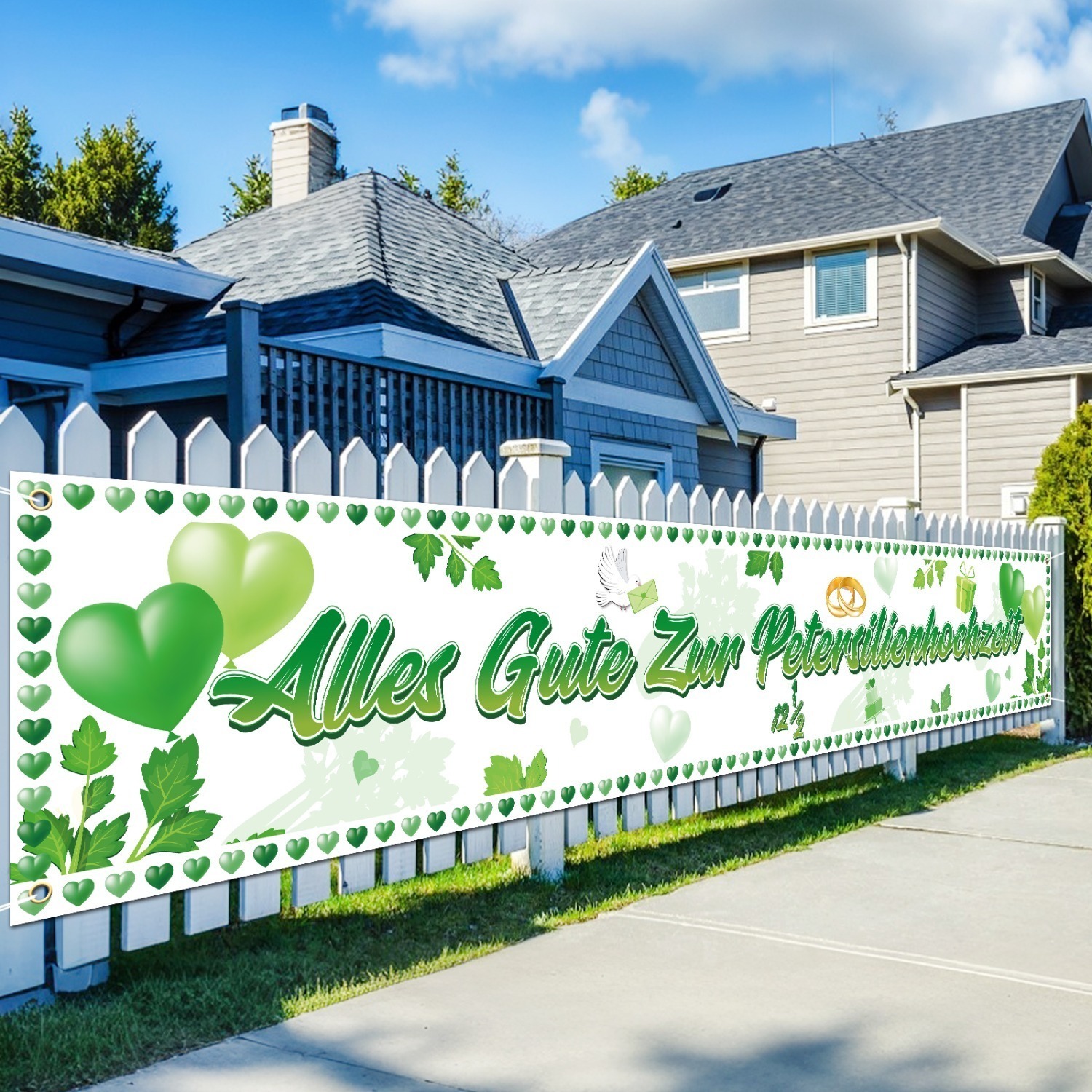 For The Parsley Wedding Banner 300 * 50 Decoration For 12.5 Wedding Anniversary Parsley Wedding Garden Outdoor Decoration Couple 12.5 Years Wedding Anniversary Banner Decoration